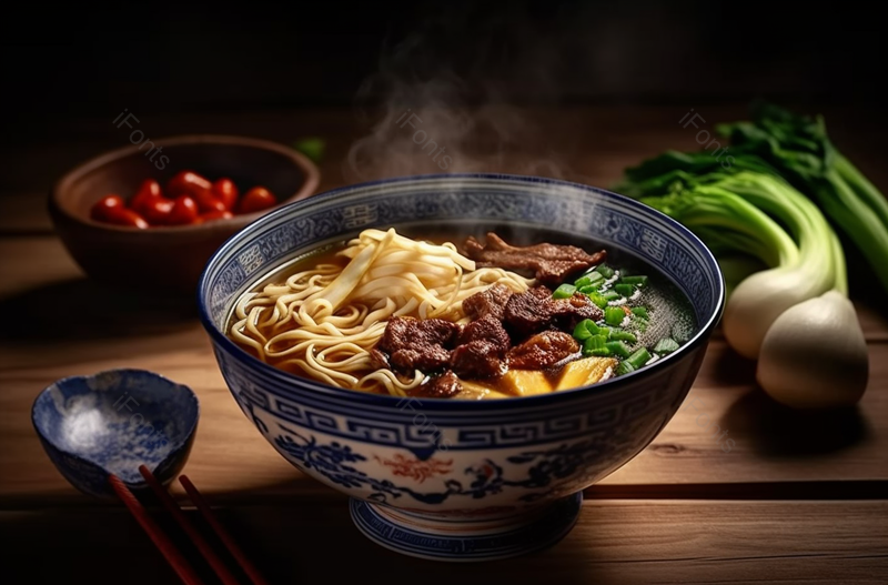 乌冬面大碗拉面蔬菜蛋中国传统美食小吃,高清,摄影图,摄影图片,图片大全,摄影图免费下载